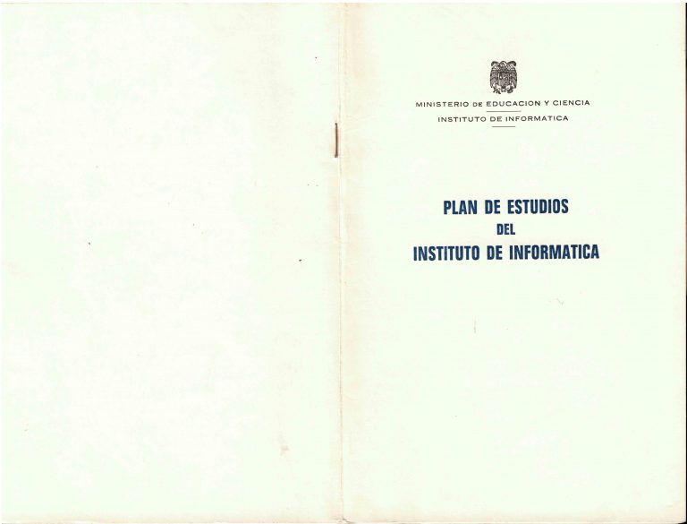 Plan de Estudios de 1971 del Instituto de Informática